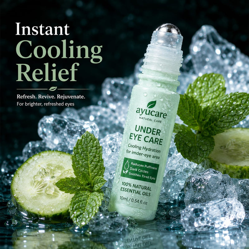 Ayucare Under Eye Care Roll-On | Cooling Hydration for Dark Circles, Puffiness & Tired Eyes